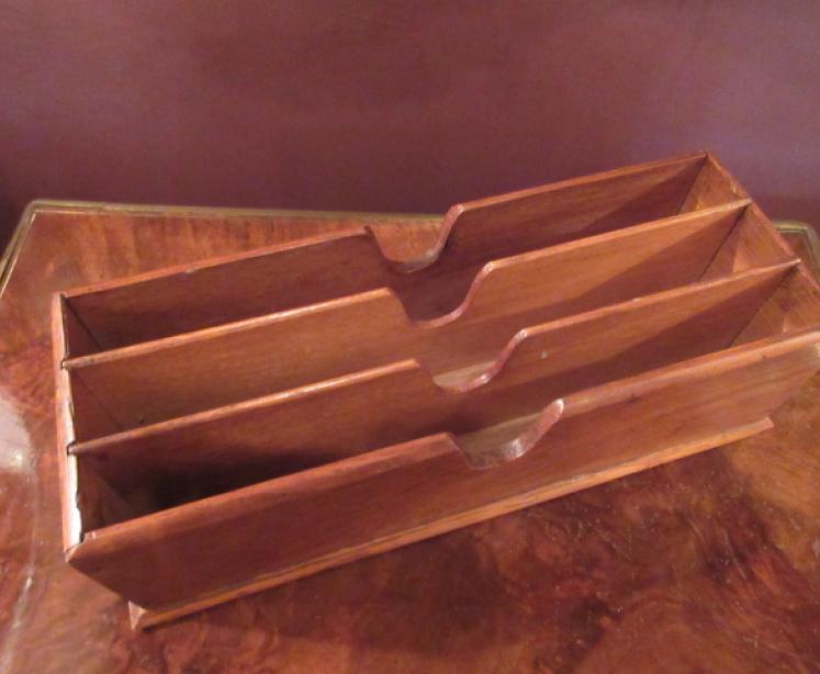 Antique Polished Oak Letter Rack - Image 4