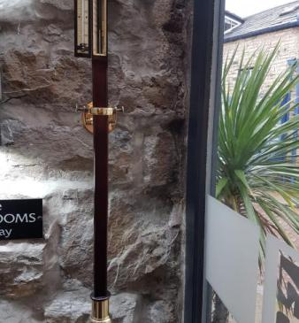 Early Victorian Mahogany Marine Stick Barometer and Gimble By Walker Of London 