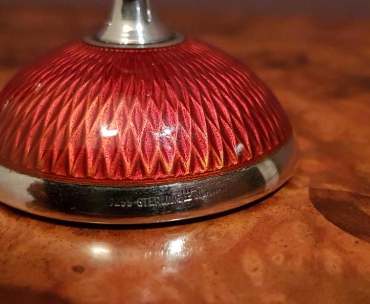 Pair of Small Silver and Enamel Candlesticks - Image 3