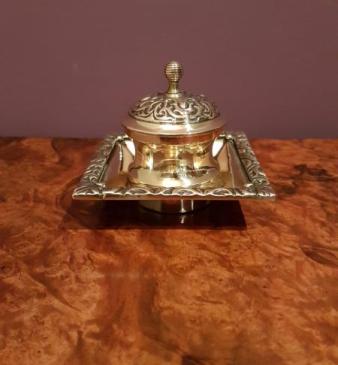Small Victorian Brass Ink Well