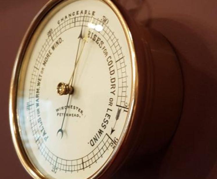 Victorian Brass Cased Porcelain Dial Marine Barometer - Image 5