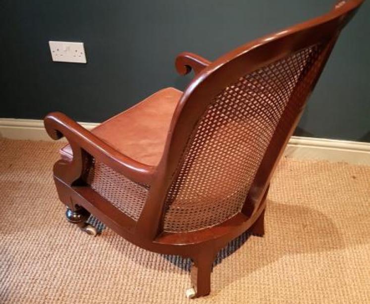 Superb William IV Mahogany Bergere Library Chair - Image 2