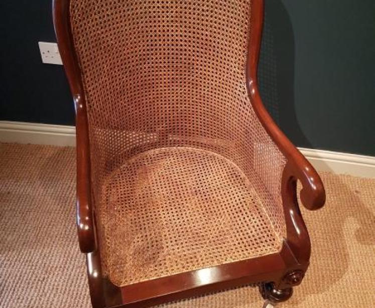 Superb William IV Mahogany Bergere Library Chair - Image 5