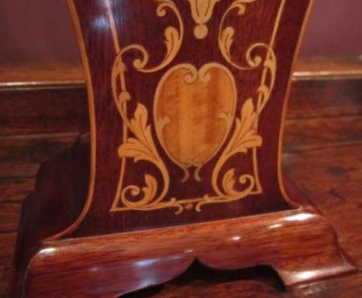 Superb Quality Edwardian Fruitwood Inlaid Mantel Clock - Image 2