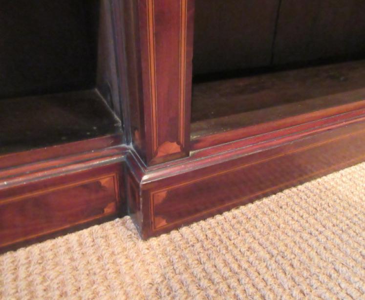 Top Quality Antique Sheraton Inlaid Breakfront Open Bookcase - Image 5
