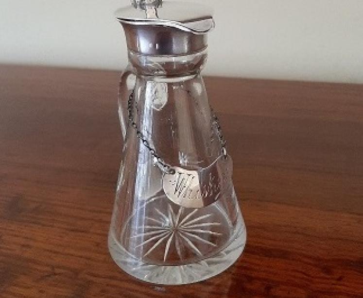 George V Antique Silver Whisky Noggin Decanter - Image 1