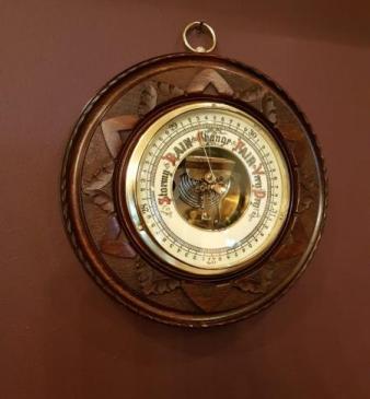 Antique Carved Mahogany Victorian Barometer