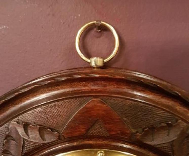 Antique Carved Mahogany Victorian Barometer - Image 3