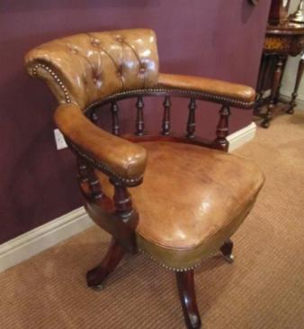 Top Quality Victorian Leather Desk Chair