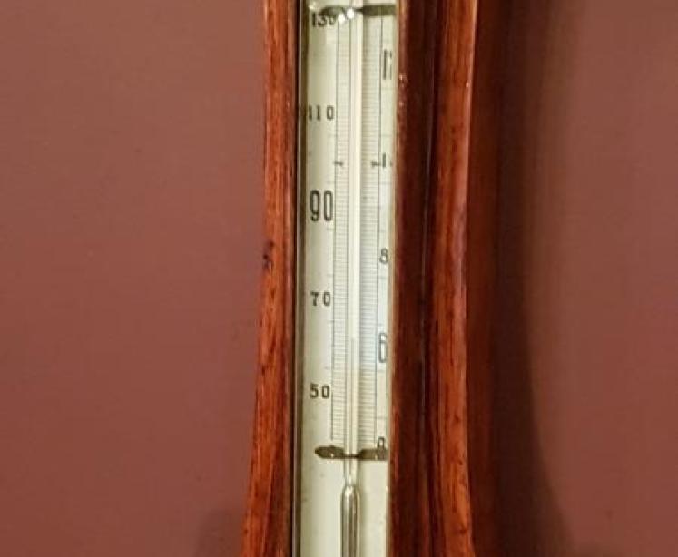 Victorian Carved Oak Banjo Barometer with Skeletonised Movement - Image 3