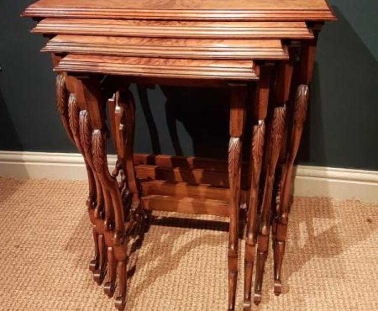 Superb Edwardian Walnut Next of Tables - Image 1