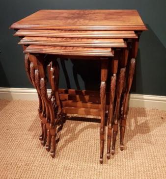 Superb Edwardian Walnut Next of Tables