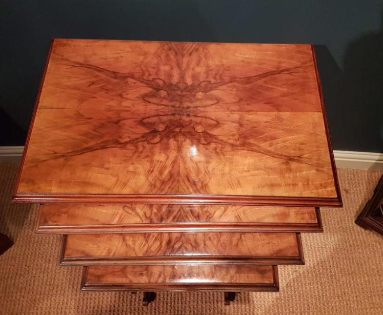 Superb Edwardian Walnut Next of Tables - Image 2