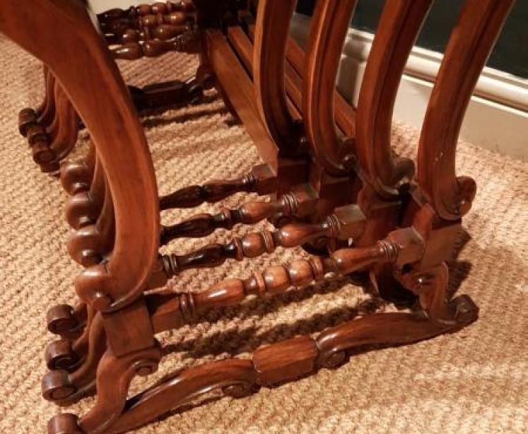 Superb Edwardian Walnut Next of Tables - Image 4