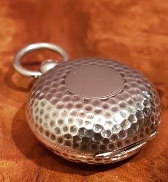 Antique Silver Golf Ball Sovereign Case