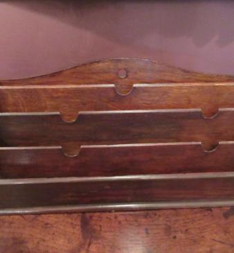 Antique Polished Oak Desk Top Letter Rack