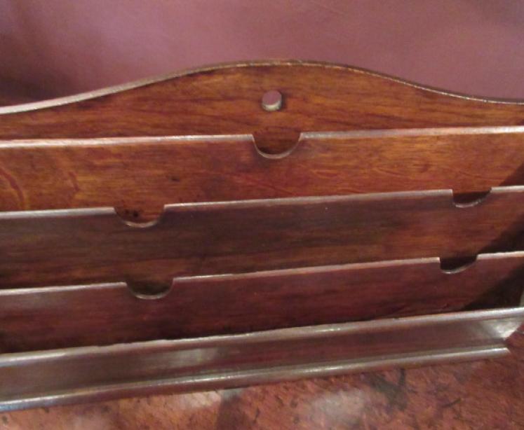 Antique Polished Oak Desk Top Letter Rack - Image 5