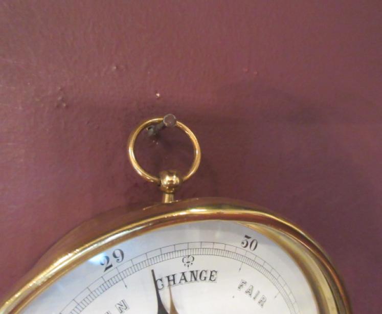 Antique Victorian Polished Brass Marine Barometer - Image 4