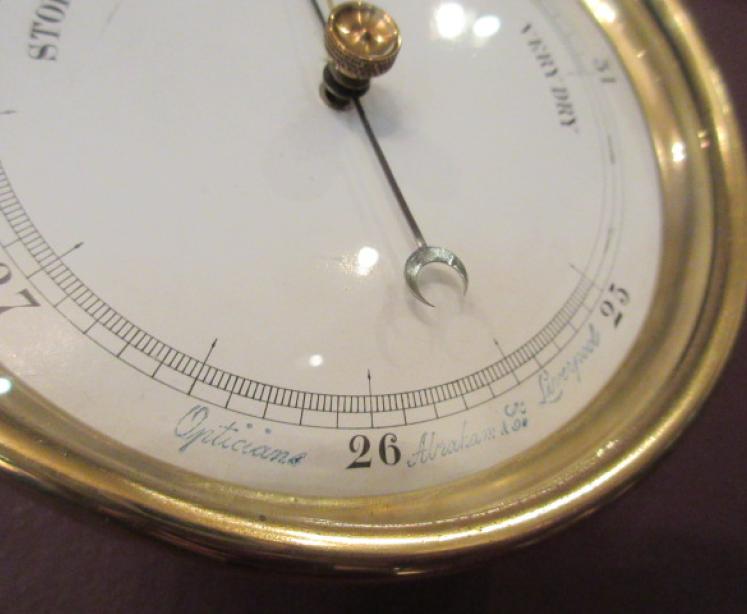 Antique Victorian Polished Brass Marine Barometer - Image 5