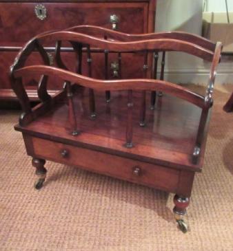 Early Victorian Antique Rosewood Music Canterbury