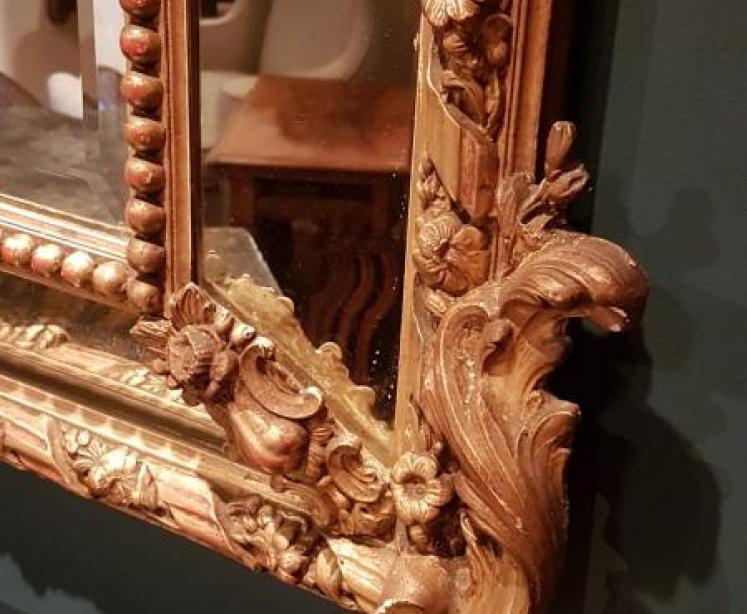 Superb Victorian Timber Gilt Segmented Mirror - Image 4
