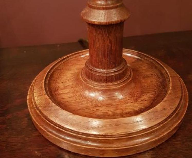 Antique Oak Table Lamp - Image 4