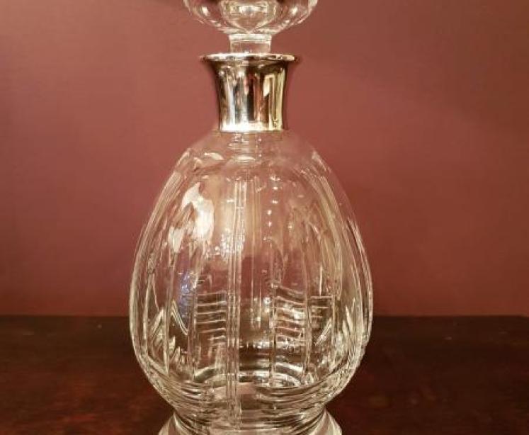Hukin & Heath Silver Mounted Cut Crystal Decanter - Image 1