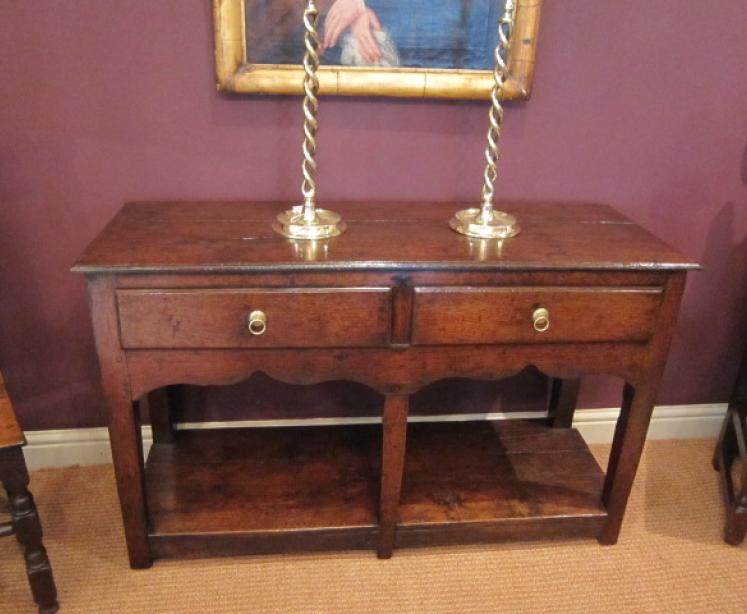 Very Rare George II Period Oak Dresser Base - Image 5