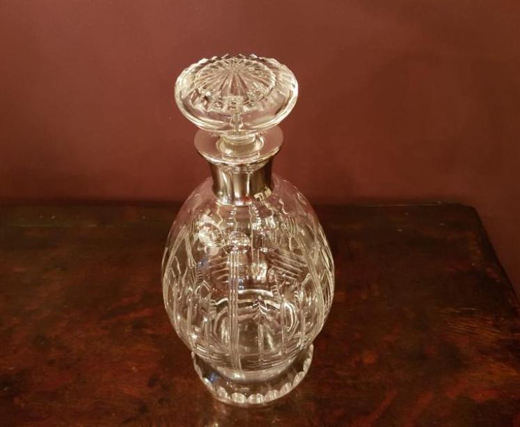 Hukin & Heath Silver Mounted Cut Crystal Decanter - Image 5