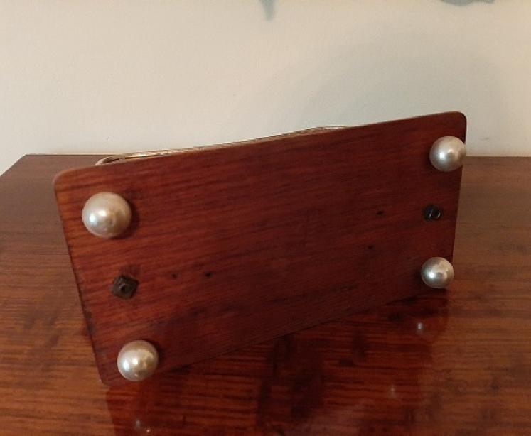 Antique Brass & Polished Oak Letter Rack - Image 4