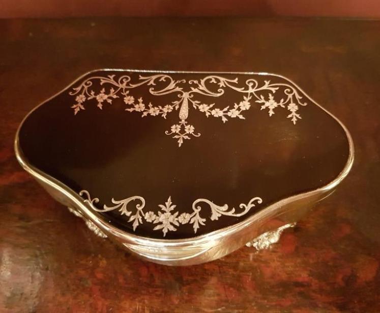 George V Period Antique Silver & Tortoiseshell Jewel Box - Image 2