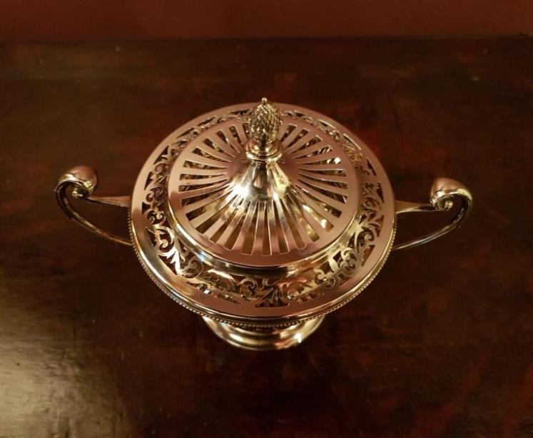 Edwardian Antique Fretted Silver Potpourri & Cover - Image 4
