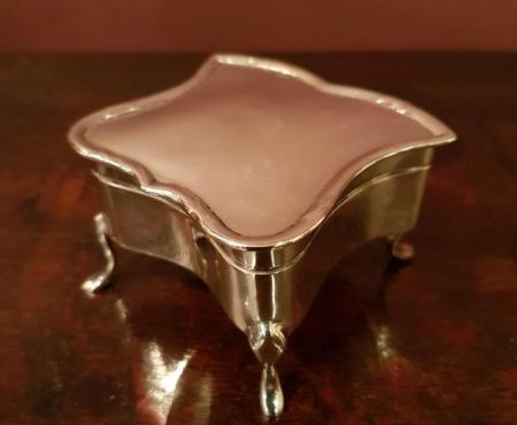 Antique Edwardian Period Silver Ring Box - Image 1
