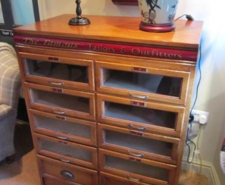 1920's Polished Oak Haberdashery Cabinet - Image 1