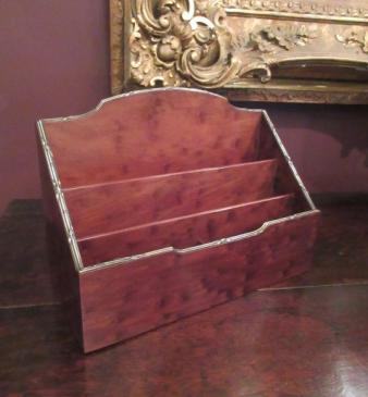 Edwardian Antique 'Plum Pudding' Mahogany Letter Rack