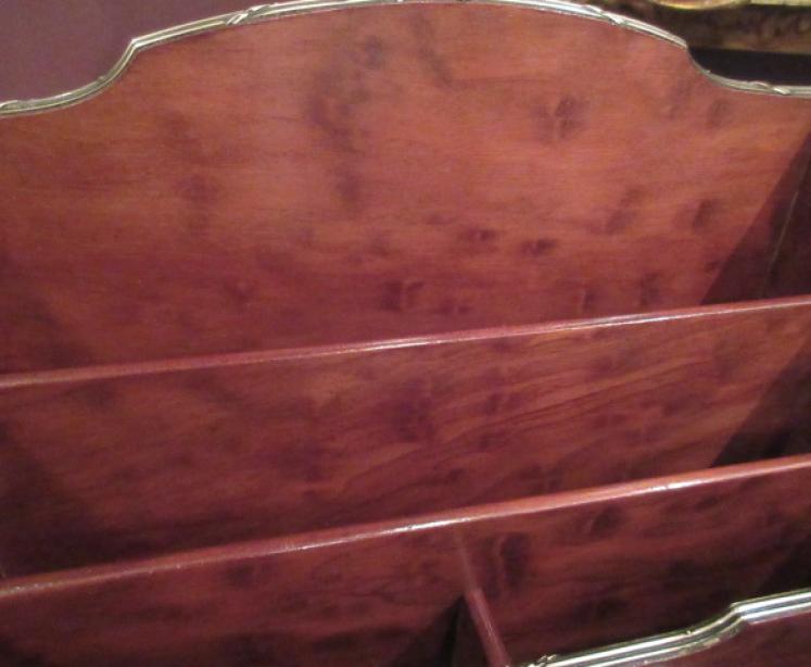 Edwardian Antique 'Plum Pudding' Mahogany Letter Rack - Image 4