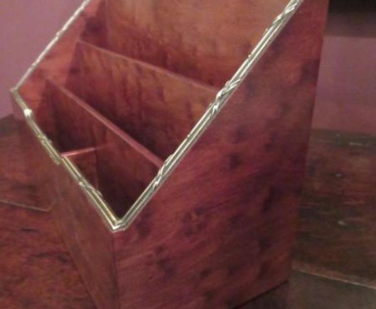 Edwardian Antique 'Plum Pudding' Mahogany Letter Rack - Image 5