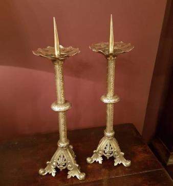 Pair of Victorian Pricket Candlesticks