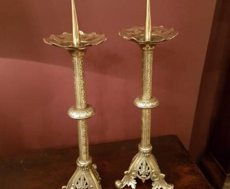 Pair of Victorian Pricket Candlesticks - Image 1