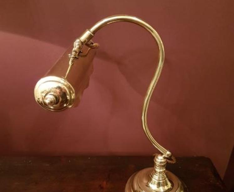 Edwardian Brass Adjustable Desk Lamp - Image 2