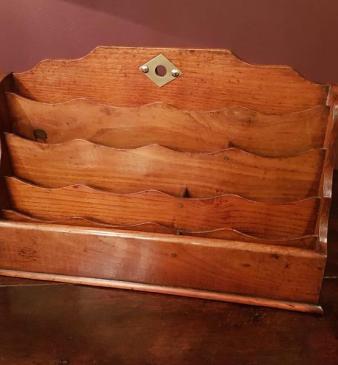 Antique Victorian Oak Waterfall Letter Rack