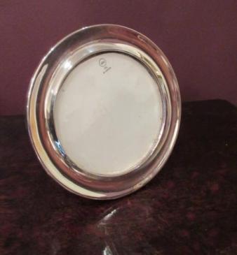 Antique Solid Silver Circular Photo Frame