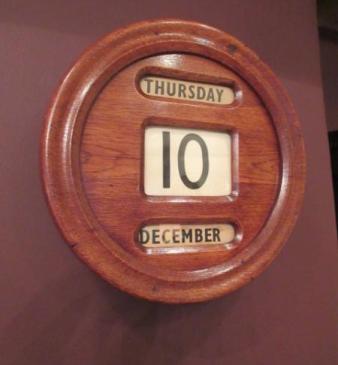 Victorian Antique Polished Oak Perpetual Wall Calendar