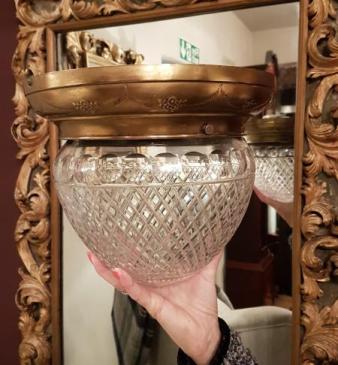 Edwardian Cut Crystal Ceiling Light