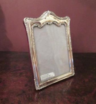 Edwardian Antique Silver Shaped Top Photo Frame