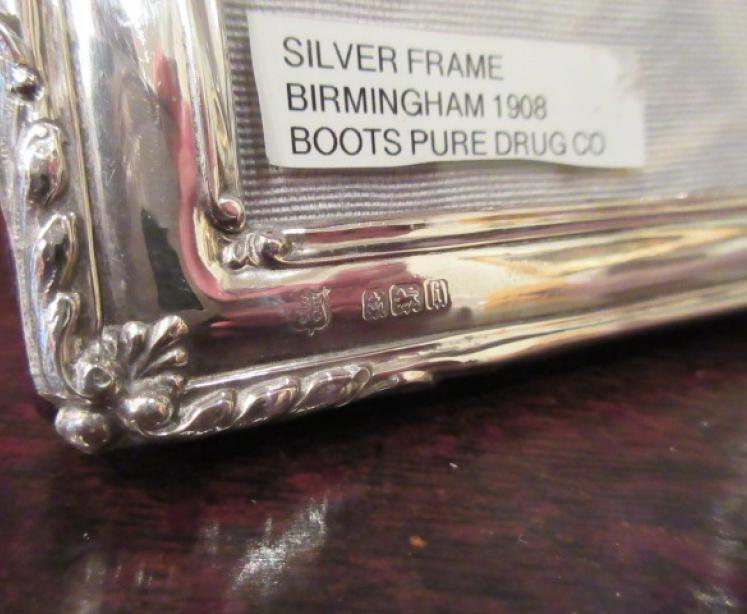 Edwardian Antique Silver Shaped Top Photo Frame - Image 4