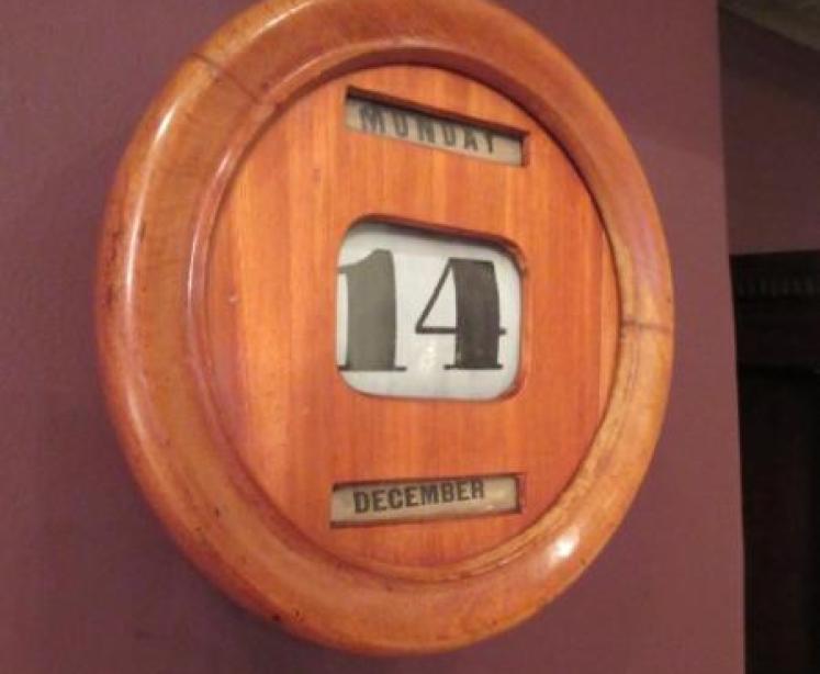 Antique Walnut Perpetual Wall Calendar - Image 1