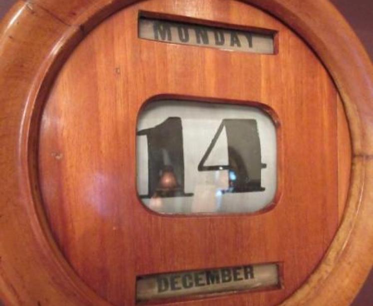 Antique Walnut Perpetual Wall Calendar - Image 2