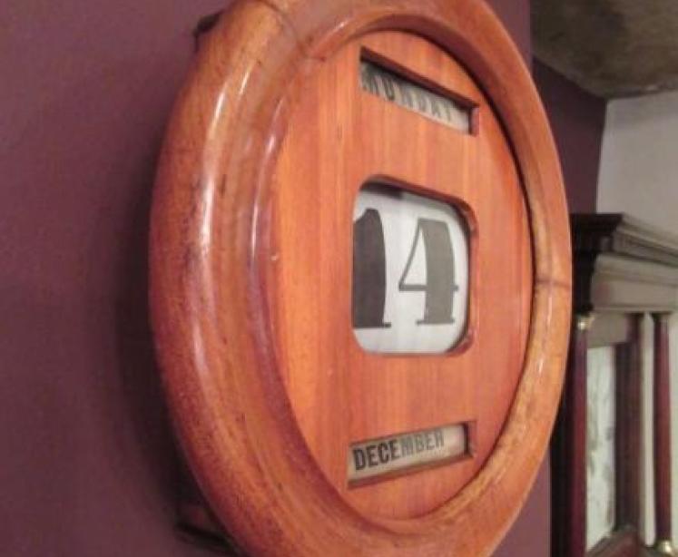 Antique Walnut Perpetual Wall Calendar - Image 4