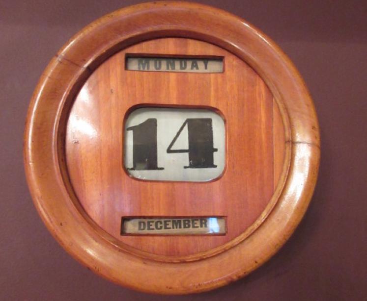 Antique Walnut Perpetual Wall Calendar - Image 5